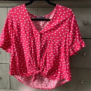 Not quite red front tie up